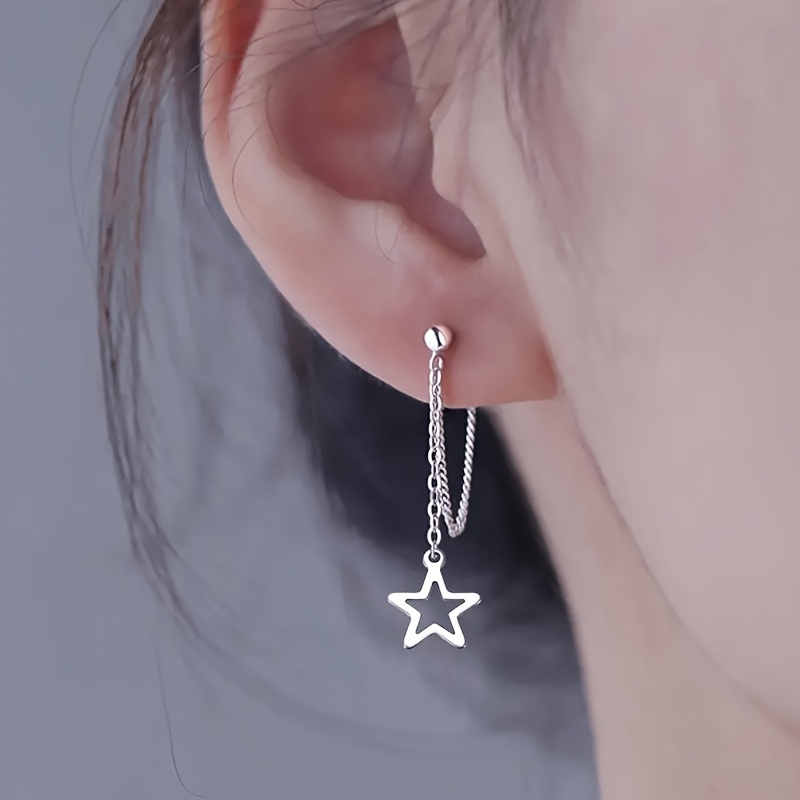 Delicate Chain Star Earrings for Women